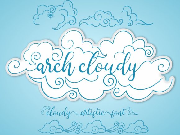 Arch Cloudy: Stylish Font with Elegant Cloud Ornaments